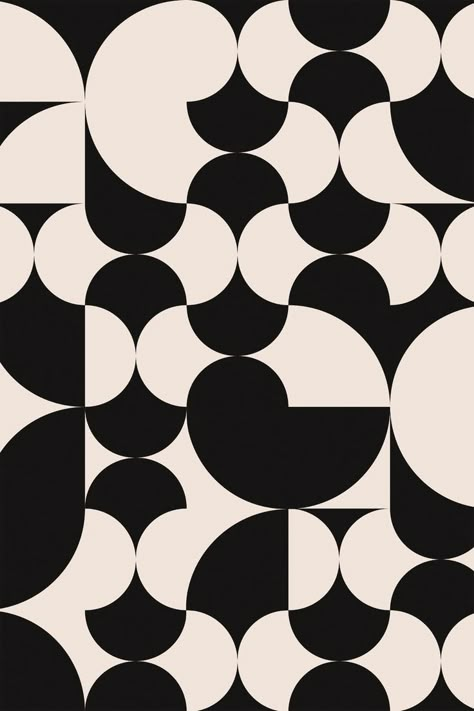 Retro Pattern Geometric, Geometric Pattern Art, Wall Art Black And White, Motif Vintage, Mural Design, Retro Geometric, Black And White Wallpaper, Unique Wallpaper, Art Black And White