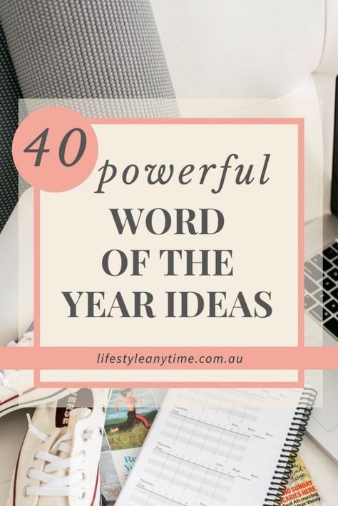 Word Of The Year Ideas, One Word Inspiration, New Year Words, Word For The Year, French Lady, Vision Board Words, Vision Board Printables, Theme Words, One Little Word