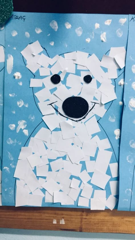 Fun + Easy Christmas Crafts for Kids | WeHaveKids Snöflingor I Papper, Polar Bear Craft, Winter Crafts Preschool, Bear Craft, Winter Activities Preschool, Urs Polar, January Crafts, Preschool Winter, Christmas Crafts For Kids To Make