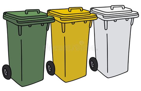 Recycling containers vector illustration Recycle Bin Drawing, Trash Can Drawing, Bin Drawing, Can Drawing, Can Sketch, Garbage Recycling, Garbage Containers, Recycle Bin, Recycling Containers