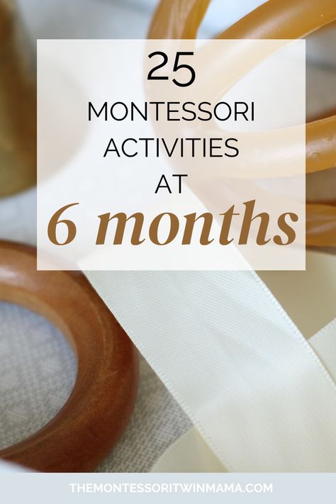 These 25 developmentally appropriate and Montessori inspired activities for your 6-month-old baby! They will encourage healthy development and motor skills for your 6-month-old baby. We can support the development of our growing babies by offering moments for interaction and activities that meet their developmental needs. Babies love to explore and work on their fine and gross motor skills. These 25 activities will give many opportunities for your baby! 6 Month Development Activities, Ideas For 6 Month Old Activities, 6 Month Montessori Toys, Developmental Activities For 6 Month Old, Play Ideas 6 Month Old, Six Month Activities, 6mo Old Activities, Activities To Do With A 6 Month Old, Montessori Activities 6 Month Old