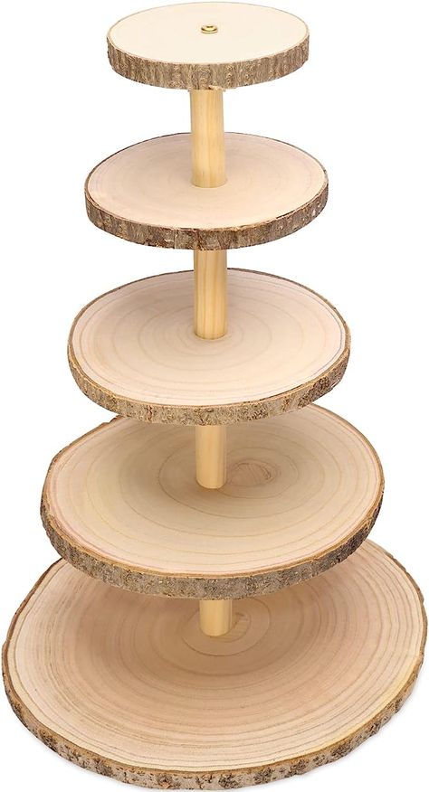 Amazon.com: Ayfjovs 5 Tiered Wood Cupcake Stand, Rustic Wood Cake Stand, Wood Dessert Display Stand, Detachable Wood Slices Round Cupcake Tower Holder for Party and Rustic Wedding Decoration : Home & Kitchen Rustic Cupcake Stand, Rustic Cake Stand Wood, Cake Stand Wood, Rustic Cupcake Stands, Wood Cupcake Stand, Large Wood Slices, Rustic Cupcakes, Tiered Dessert Stand, Rustic Cake Stands