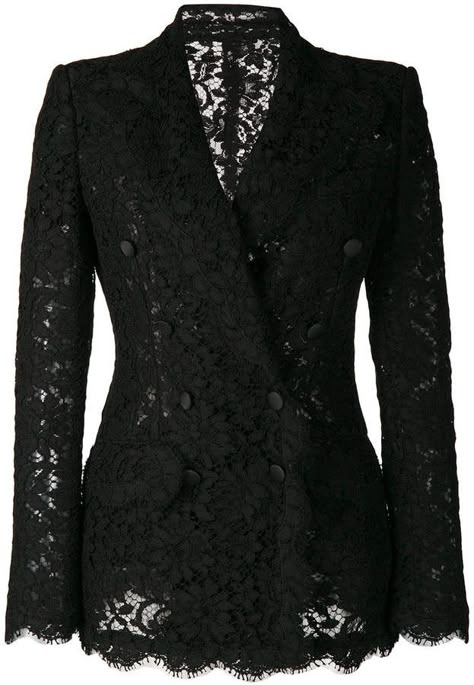 #affiliatead -- Dolce & Gabbana double breasted lace blazer -- #chic only #glamour always Lace Tuxedo, Lace Blazer Jacket, Blazers Black, Dolce Gabbana Jacket, Lace Suit, Women Church Suits, Lace Blazer, Lapel Blazer, Mode Casual