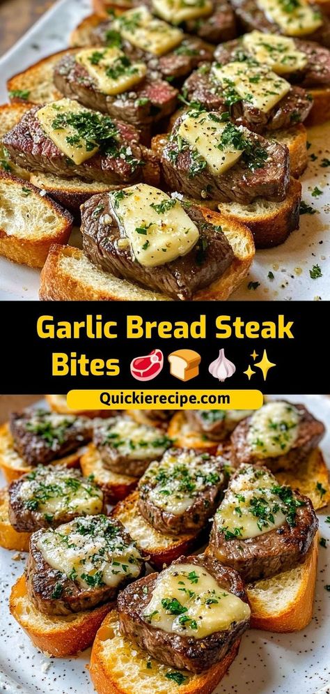 Garlic Bread Steak Bites, Juicy Steak Bites, Garlic Steak Bites, Breaded Steak, Garlic Steak, Juicy Burgers, Steak Bites, Juicy Steak, Grilled Veggies