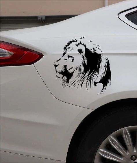 Meditation Lion Vinyl Decals Car Sticker ⤵️ Motorcycle Individualization 3d Lion, Waterproof Sunscreen, Funny Decor, Anime Car, Reflective Material, Car Personalization, Motorcycle Stickers, Fit Car, Exterior Siding