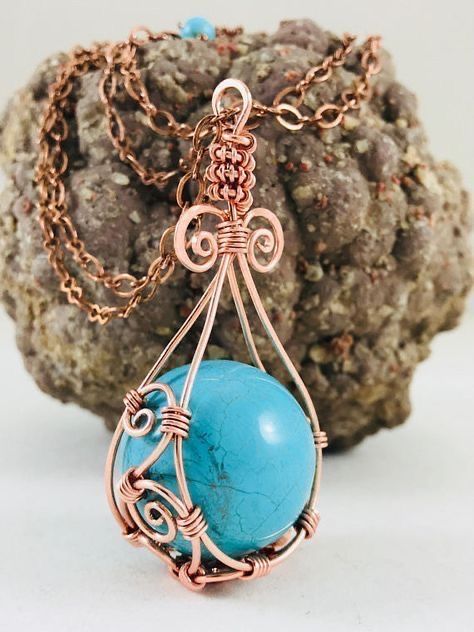 Wrapping Stones, Wire Wrapped Turquoise, Wire Jewelery, Diy Jewelry Inspiration, Wire Jewelry Designs, Wire Wrapping Stones, Diy Wire Jewelry, Wire Work Jewelry, Wire Necklace