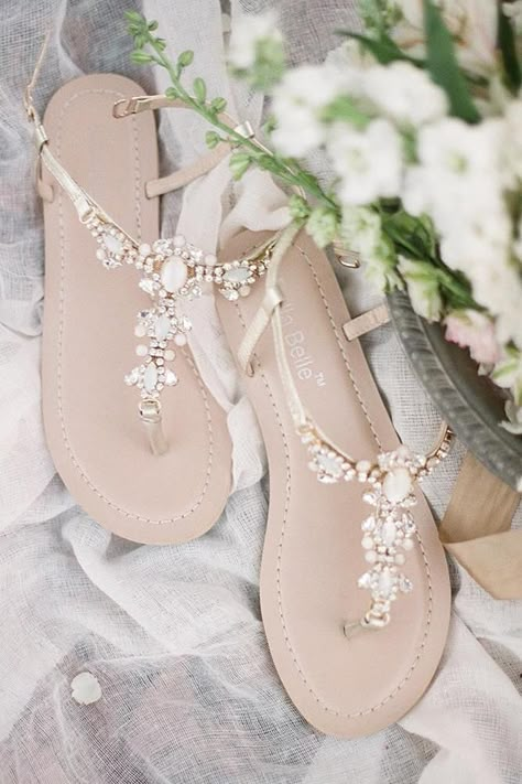 30 Officially The Most Gorgeous Bridal Shoes ❤️  gorgeous bridal shoes sandals with stones for beach bellabelleshoes #weddingforward #wedding #bride Best Bridal Shoes, Summer Wedding Shoes, Wedding Shoes Sandals, Beach Wedding Sandals, Hak Tinggi, Sandal Tali, Shoe Room, Bohemian Sandals, Wedding Boots