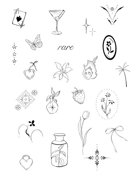 TONIGHT at @theeskinco ! $80-100 for flash. 🤎🤎🤎 Ghibli Studio Tattoo Ideas, Tiny Tattoos Flash, Dainty Card Tattoo, Tiny Filler Tattoos, Framed Flower Tattoo, Witchy Flash Tattoo, Tiny Tattoo Flash, Flash Tattoo Sleeve, Sticker Tattoo Ideas