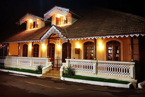 goa villa-goan architecture Goa Villa, Small House Design Kerala, Kerala Traditional House, Single Floor House Design, Skylight Design, Vastu House, British Colonial Decor, Beautiful Bedrooms Master, Indian House Plans