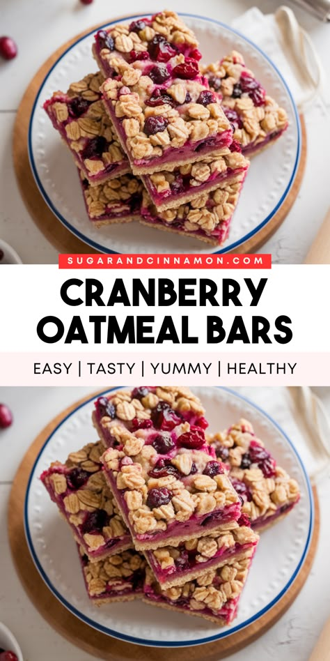 Craving a wholesome treat? Try these Cranberry Oatmeal Bars! 🍇🍪 Loaded with oats and cranberries, they’re a delicious, healthy snack that’s perfect for busy mornings. Simple to make and full of flavor—save this pin for your go-to bar recipe! 📌💖 Cranberry Oatmeal Bars, Pumpkin Cream Pie, Dessert Bar Recipes, Cranberry Oatmeal, Cranberry Bars, Leftover Cranberry Sauce, Holiday Desserts Table, Make Dessert, Easy Holiday Recipes