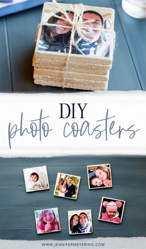 Diy Coasters With Pictures, How To Make Photo Coasters, How To Make Coasters With Pictures, Diy Photo Coasters Tile, Picture Coasters Diy, Tile Coasters Diy Modge Podge, Diy Photo Magnets, Diy Picture Magnets, Diy Picture Coasters