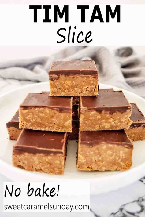 Coffee Slice No Bake, Tim Tam Slice Recipes, Easy Slice Recipes Simple, Caramel Slice Recipe Easy, Quick And Easy Traybakes, Simple Slices Recipes, Fudge Slice Recipes, Quick And Easy Slices, Tim Tam Slice