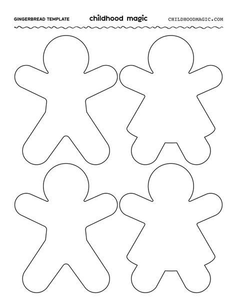 Gingerbread Man Template - Free Printable - Childhood Magic Thanksgiving Placemats Kids, Free Printable Gingerbread Man, Gingerbread Man Printable, Gingerbread Man Free, Gingerbread Man Template, Gingerbread Man Crafts, Printable Christmas Ornaments, Gingerbread Man Activities, Winter Crafts Preschool