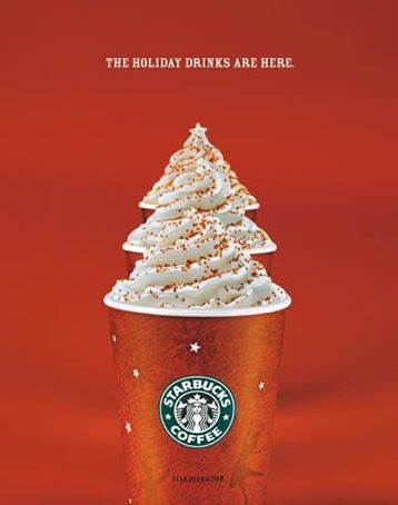 Starbucks Holiday ad promoting holiday drinks that visually create a Christmas tree shape. Christmas Marketing Campaign, Christmas Ads, Christmas Marketing, Christmas Advertising, Star Bucks, Clever Advertising, Christmas Campaign, 광고 디자인, Publicidad Creativa