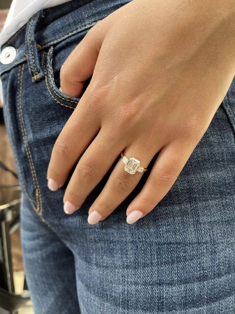 White opal engagement ring