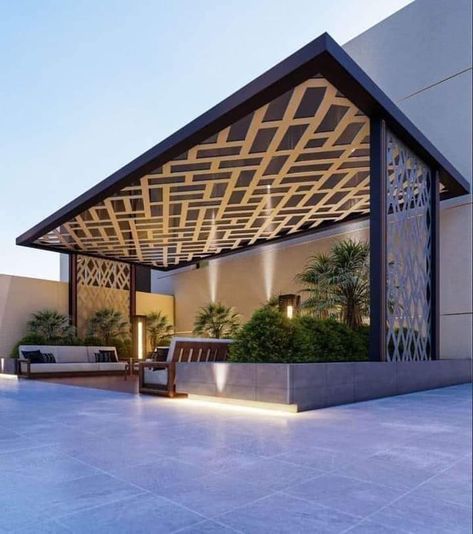 درابزين السلم, Relaxing Decor, Outdoor Sitting Area, Rooftop Terrace Design, Rooftop Design, Pergola Design, Patio Garden Design, Terrace Design, Pergola Designs