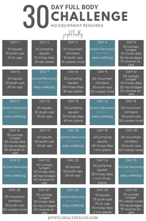 Kickstart your fitness journey with our 30-Day Full Body Workout Challenge, designed to transform your routine without costing a dime. Whether you're a beginner or a seasoned athlete, this program offers a variety of exercises to target every muscle group, ensuring a balanced and effective workout. Stay motivated with daily tips and support from a community of like-minded individuals. Embrace the challenge and see real results in just a month. Ready to take the first step towards a healthier you? Join us today and let's get moving! Body Workout Challenge, Full Body Workout Challenge, Beginner Full Body Workout, Every Muscle Group, Challenge 30 Days, Paleo Workout, Stairs Workout, Get Fit At Home, 30 Day Ab Challenge