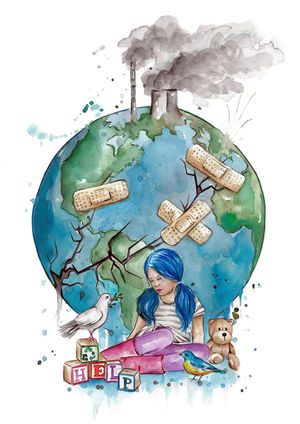 H.E.L.P. - other - FionaClarkeART.co.nz Air Pollution Poster, Save Earth Drawing, Ecology Art, Earth Day Drawing, Planet Drawing, Earth Drawings, Save Environment, Environment Painting, Save Our Planet