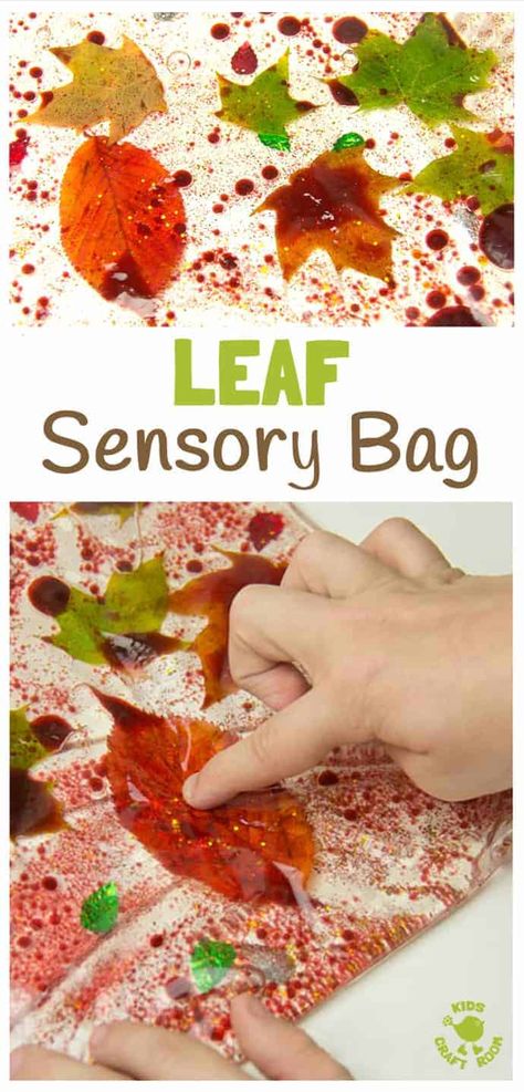 Leaf Art For Infants, Art Activities For Infants 6-12 Months, Baby Activities 6-12 Months, Fall Activities For Toddlers, Fall Sensory, Fall Lesson Plans, Sensory Bag, Sensory Bags, Kids Craft Room