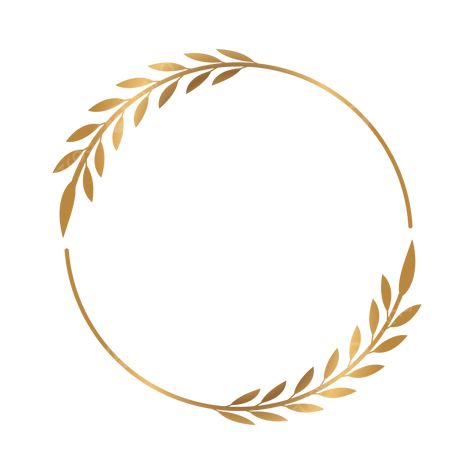 Golden Circle Frame, Golden Logo Design, Gold Circle Frames, Valentines Bricolage, Gold Logo Design, Leaves Png, Circle Borders, Tattoo Background, Beast Wallpaper