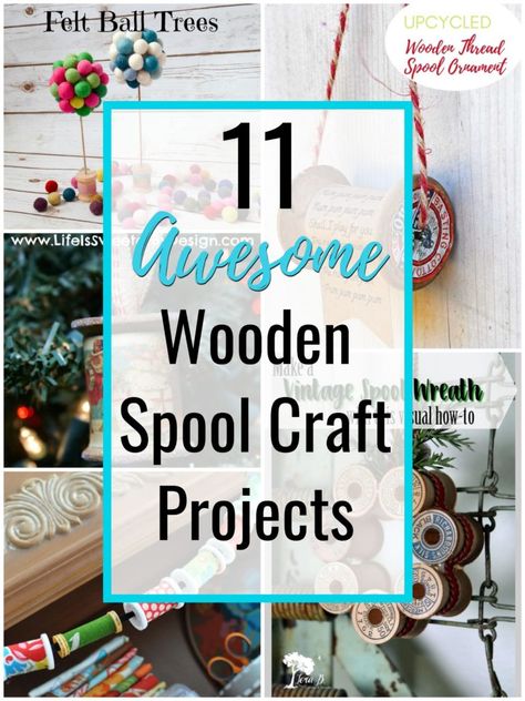 Wooden Spool Craft Projects - Create with Claudia Cotton Reel Craft, Wooden Spool Projects, Spool Ideas, Wooden Spool Crafts, Wire Spool, Spool Crafts, Wood Spool, Wooden Spool, Sewing Circles