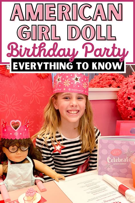 If your daughter loves American Girl Dolls then she will have THE best Birthday EVER by celebrating with an American Girl Birthday Party at an American GIrl Doll Store! All the details about the American Girl Party packages including an option to have an American Girl Doll Party at home too! American Doll Party Ideas, American Doll Birthday Party Ideas, American Girl Doll Party Ideas, American Girl Party Ideas, Doll Birthday Party Ideas, American Girl Tea Party, American Girl Doll Birthday Party, American Girl Doll Store, American Girl Doll Party