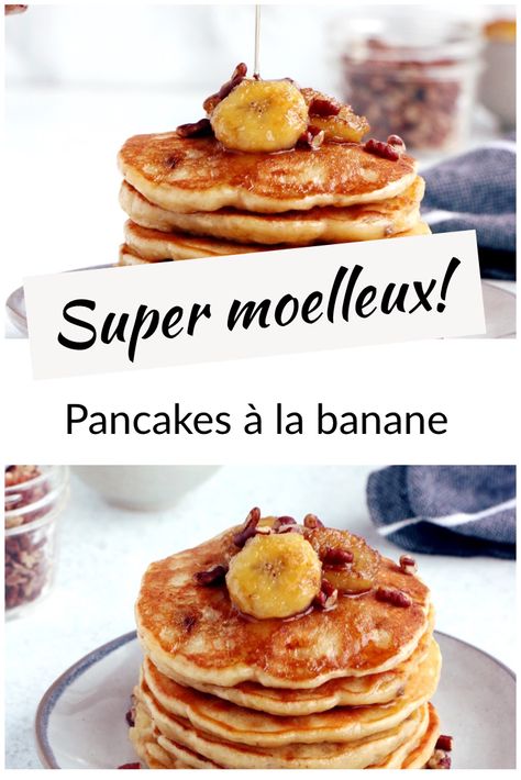 Pancake Recipe No Baking Powder, Dream Breakfast, Pancake Banane, Fluffy Banana Pancakes, Banana Pancake Recipe, Easy Banana Pancakes, Easy Waffle Recipe, Banana Pancake, Waffles Easy