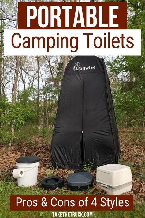 Check out these great portable camping toilet ideas and hacks if you want to make going #2 a little more comfortable when wild camping or boondocking! From homemade diy portable toilets for camping, foldable camp toilets, and even compact flushable portable camping toilets - there's a lot of recommendations, along with a camping toilet tent and other ideas and hacks. #takethetruck #truckcamping #camping #vanlife Camping Toilet Ideas, Diy Portable Toilet, Camping Toilet Tent, Camping Klo, Camping Potty, Horse Trailer Remodel, Pickup Camping, Camp Toilet, Toilet Tent