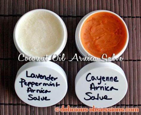 This coconut oil arnica salve recipe is a great way to avoid toxic chemicals and petroleum products. It's easy to make and a little of the arnica salve goes a long way! Arnica Cream Recipe, Diy Arnica Salve, Plantain Salve Recipe, Arnica Salve Recipe, Pain Relief Salve, Arnica Salve, Beeswax Recipes, Arnica Cream, Arnica Oil