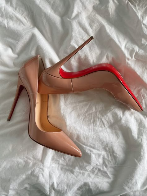 Christian Loubiton Heels, Beige Louboutin Heels, Graduation Louboutin, Nude Louboutin Heels Outfit, Christian Louboutin Heels Aesthetic, Loubuitton Shoes, Loubitons Heels, Loubuitton Heels, Louboutin Heels Wedding