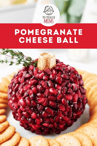 Cheese Ball With Pomegranate Seeds, Pomegranate Cheese Ball Recipes, Simple Cheese Ball Recipes, Ornament Cheese Ball, Palmagranet Recipe, Pomegranate Cheese Ball, Ball Looks, Pomegranate Recipes, Holiday Cheese