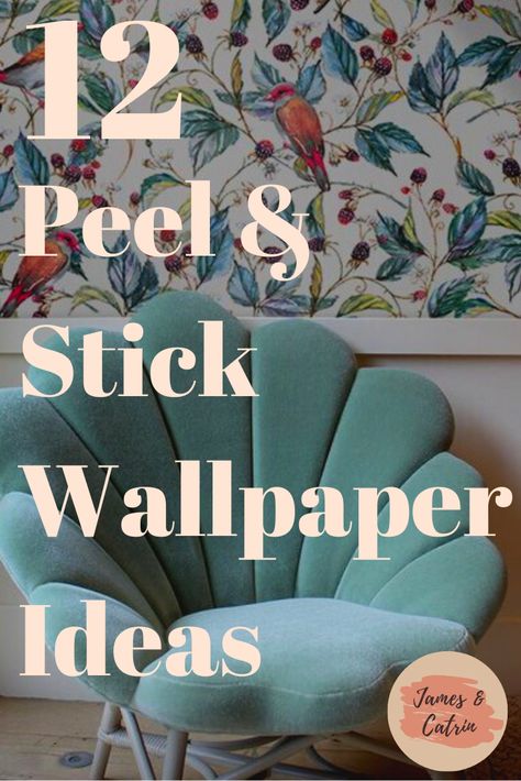 Stick Wallpaper Ideas, Peal And Stick Wallpaper, Wallpapered Entryway, Small Bathroom Wallpaper, Wallpaper Door, Office Wallpaper, Wooden Bed Design, Bed Design Modern, Accent Wall Bedroom