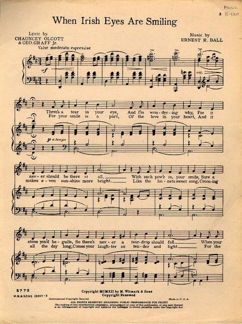 when irish eyes are smiling sheet music - Google Search Game Day Quotes, Irish Songs, Irish Sayings, Irish Folk, Hymn Music, Irish Theme, Irish Blessings, Irish Love, Great Song Lyrics