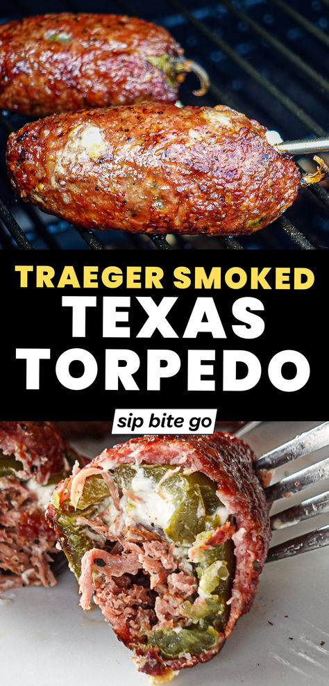 Traeger Smoked Texas Torpedoes Brisket Jalapeno Poppers Texas Torpedo Recipe, Smoked Meat Dinner Ideas, Smoked Gameday Food, Texas Twinkies Recipe Smoker, Smoked Keto Recipes, Traeger Smoked Recipes, Pellet Smoker Recipes Sides, Smoked Cheese Traeger, Smoker Ground Beef Recipes