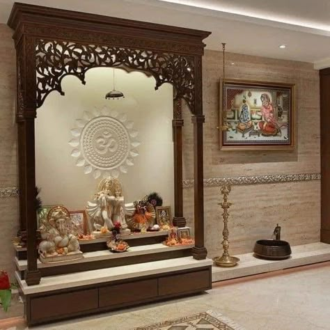 Mandir Design ideas ✨️ | Home Temple Designs #mandirdesign #mandirdesigns #mandir #hometemple #hometempledesigns #homedesignsdworld #hometempledecor #explorepost #explorepage #fypシ゚viralシ2024fyp