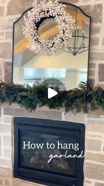 Tracy Baggett on Instagram: "One of my most frequently asked questions! This is how to hang garland from a mantel - I love these hooks! They hold up to 22 lbs and work on smooth or textured wood mantels. At the end of the season to remove them, just apply heat from a hair dryer and they come right off without any damage.   Comment GARLAND below for the links of everything I used! **NOTE you must be following me for the link to appear 🤎🎄   Christmas garland  Mantel styling  Christmas mantel  Christmas fireplace decor  Stone fireplace  Christmas decor  Christmas decorating" Stone Fireplace Christmas Decor, Stone Fireplace Christmas, Wreath Above Fireplace, Garland On Mantle, How To Hang Garland On Mantel, Fireplace Christmas Decor, Mantel Styling, Mantel Christmas, Fireplace Christmas