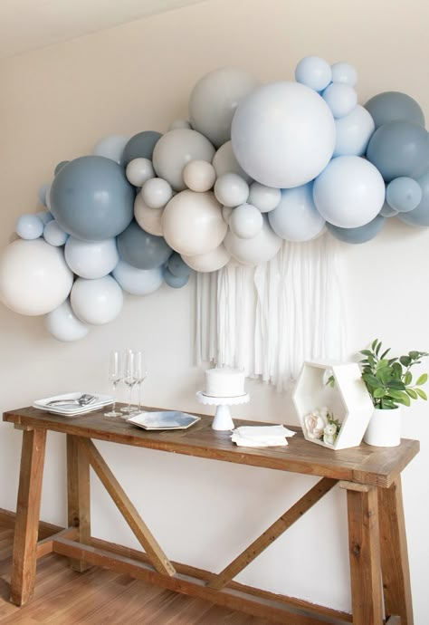 Cerulean Balloon Garland Kit With Shades of Blue for Birthday Boy Baby Shower Bachelor Party Engagement Party Wedding and More - Etsy Muted Blue Balloon Garland, Dusty Blue Birthday Party Decorations, Something Blue Bridal Shower Balloon Arch, Simple Baby Shower Centerpieces For Boys, Dusty Blue Balloon Arch, Blue And White Balloon Decorations, Baby Boy Shower Balloon Arch, Simple Baby Shower Decorations Boy, Dusty Blue Baby Shower Decor