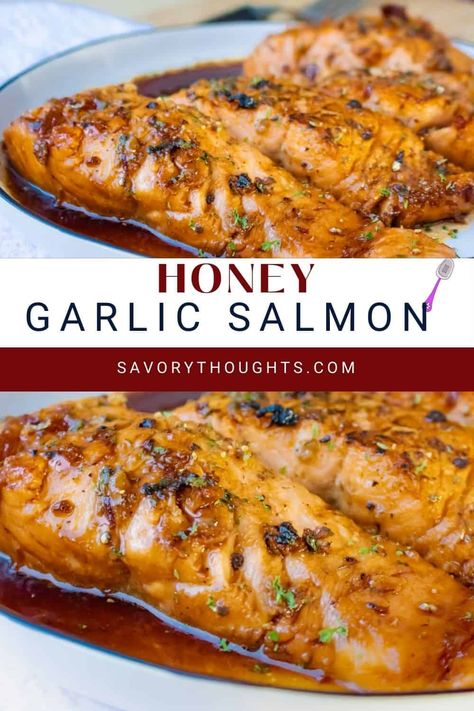 Easy Honey Garlic Salmon, Honey Garlic Glazed Salmon, Honey Glazed Salmon, Salmon Glaze Recipes, Salmon Soy Sauce, Honey Garlic Salmon, Honey And Soy Sauce, Baking Decorating, Garlic Salmon