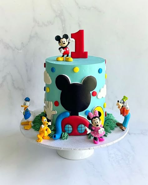 Mickey Mouse 1 Tier Cake, Twodles Birthday Cake, Mickey Mouse And Friends Cake, Oh Twodles Birthday Cake, Mickey Mouse Birthday Cakes, Disney Birthday Ideas, Oh Twodles Birthday Boy, Mickey Mouse Clubhouse Birthday Cake, Bolo Do Mickey Mouse