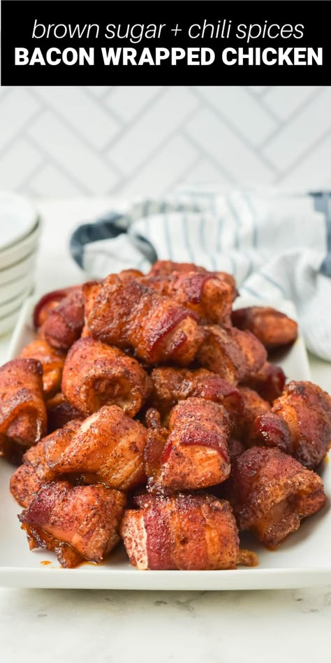 Chicken Turkey Bacon Recipes, Bacon Wrapped Chicken Nuggets, Bacon Wrapped Chicken Medallions, Chicken Bacon Appetizers Brown Sugar, Bacon Wrapped Breadsticks Brown Sugar, Cheddar Bacon Chicken Bites, Bacon Wrapped Duck Bites, Sweet And Spicy Bacon Wrapped Chicken, Bacon Chicken Appetizers