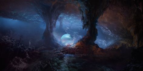 ArtStation - Dragon Lair Sequence, Daniel Romanovsky Battle Reference, Dragon Sanctuary, Crystal Character, Abyss Art, Cave Images, Dragon Lair, Cave Photos, Red And Black Background, Dark Cave