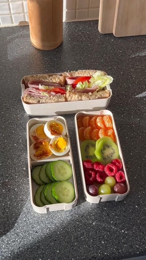 School Lunch Recipes, Meal Prep Snacks, Healthy Lunch Snacks, Resep Diet, Healthy Food Inspiration, Work Lunches, Easy Healthy Lunches, Easy Healthy Meal Prep, Makanan Diet