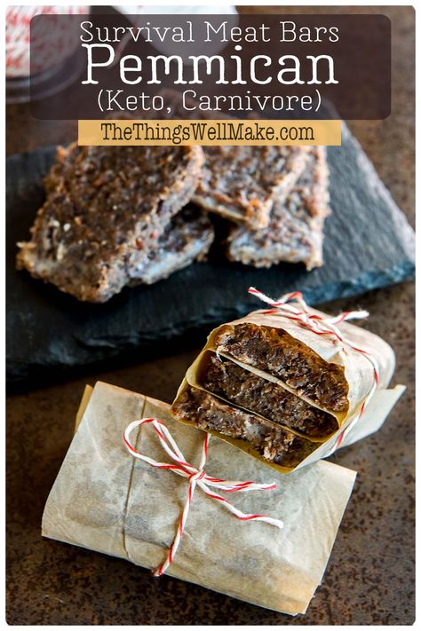 Need a high-energy snack that lasts? Try pemmican, the ultimate snack and survival bar. Learn about its origins, nutritional value, and why it's a must-have for outdoor enthusiasts. #carnivorediet #pemmican #survivalfood #meatbars Diy Carnivore Bars, Carnivore Jerky Recipe, Carnivore Bar Recipe, Pemmican Recipe How To Make, Carnivore Snacks On The Go, Carnivore Bars, Camping Cooking Ideas, Pemmican Recipe, Ketovore Recipes