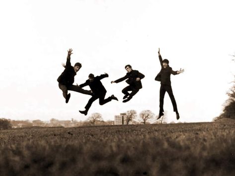 These guys are currently my world... Beatles Jumping, Jumping Pictures, Rabastan Lestrange, Edie Sedgwick, Beatles Photos, Beatles Songs, All The Young Dudes, The Fab Four, Retro Pop