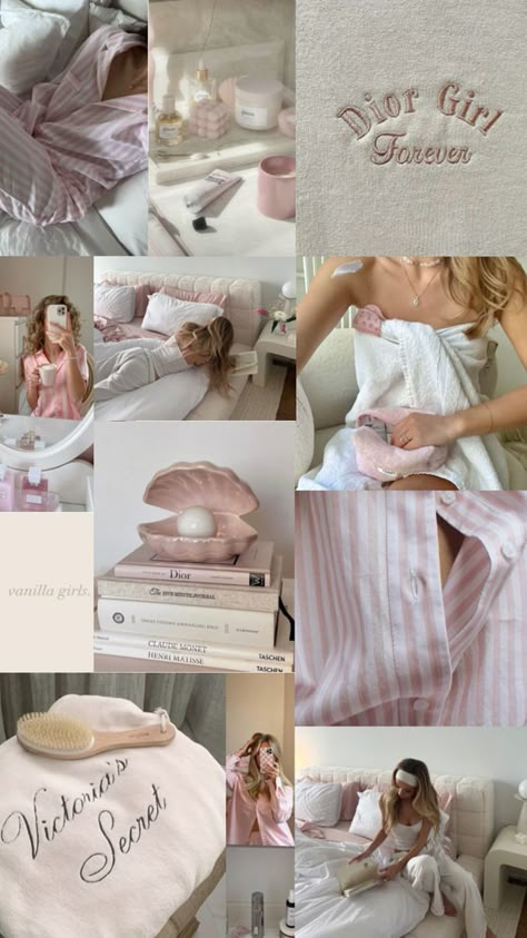 Pastel Clean Girl Aesthetic, Soft Girl Aesthetic Vision Board, Light Pink Vision Board, Vision Board Wardrobe, Pink Vanilla Girl Room, It Girl Aesthetic Pink, Pink Vanilla Girl Aesthetic, Pink That Girl Aesthetic, Vanilla Girl Collage