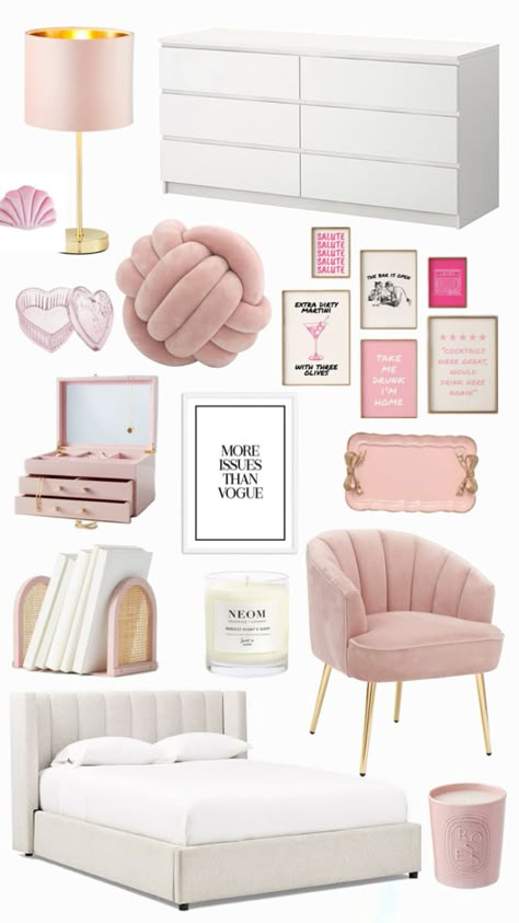 Pink And White Bedroom, White Room Decor, Pink Room Decor, Room Redesign, Preppy Room Decor, Girly Room, Preppy Room, Redecorate Bedroom, Cozy Room Decor