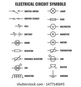 Electrical Circuit Symbols, Symbols Drawing, Circuit Symbols, Circuit Drawing, Symbol Drawing, Cause Effect, Drawing Template, Lamp Switch, Drawing Templates