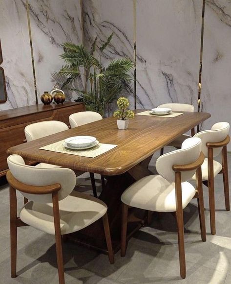 Luxury Minimalist Dining Room, Chairs For Wooden Dining Table, Wooden Dining Table Design Modern Luxury, Wooden Chair Design For Dining Table, Wooden Table Design Dining Rooms, Modern Wooden Dining Table Set, Dinner Chair Design, Dining Table Chairs Design Wooden, Dinning Set Ideas