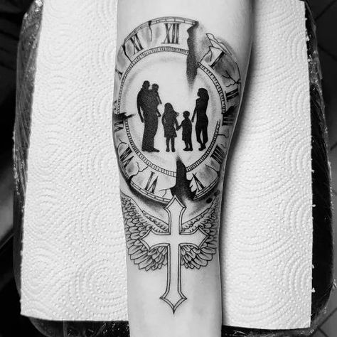 25 Of The Best Family Tattoos For Men in 2024 | FashionBeans Family Leg Sleeve Tattoo, Mens Family Tattoos Ideas, Family Meaning Tattoos, Family Tattoos For Men Forearm, Family Tree Tattoo For Men, Tattoo Family Ideas, Family Anchor Tattoos, Family Over Everything Tattoo, Tattoos Representing Family