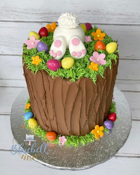 Funny Easter Cake Ideas, Bunny Buttercream Cake, Bunny Easter Cake, Small Easter Cakes, Easter Layer Cake, Easter Cakes Ideas Creative Beautiful, Easter Cake Ideas Creative, Easy Easter Cakes Ideas, Easter Buttercream Cake